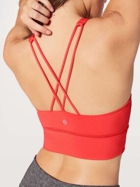 lululemon athletica Strappy Longline Sports Bra - Coral